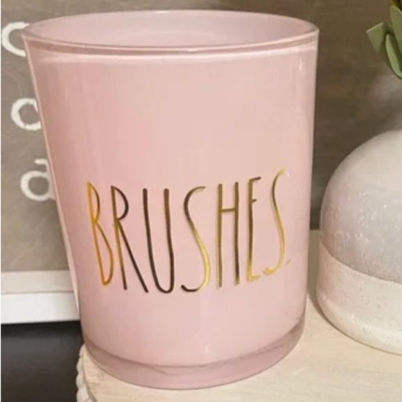 Rae Dunn pink makeup cup brushes organizer nwot - Picture 1 of 3